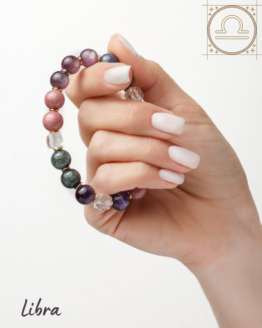 Libra Zodiac Bracelet for Women – “Balanced Harmony” | Natural Gemstone Astrology Jewelry