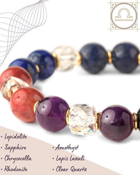 Libra Zodiac Bracelet for Women – “Balanced Harmony” | Natural Gemstone Astrology Jewelry
