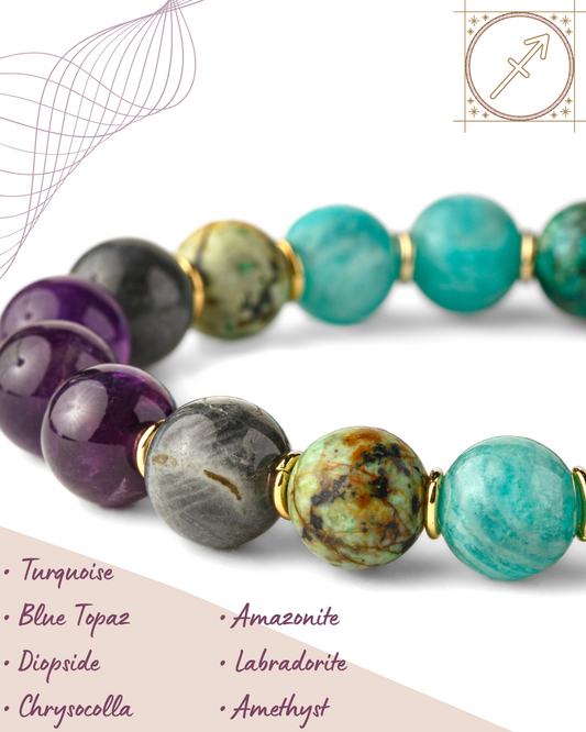 Sagittarius Zodiac Bracelet for Women – “Free Spirit” | Natural Gemstone Astrology Jewelry