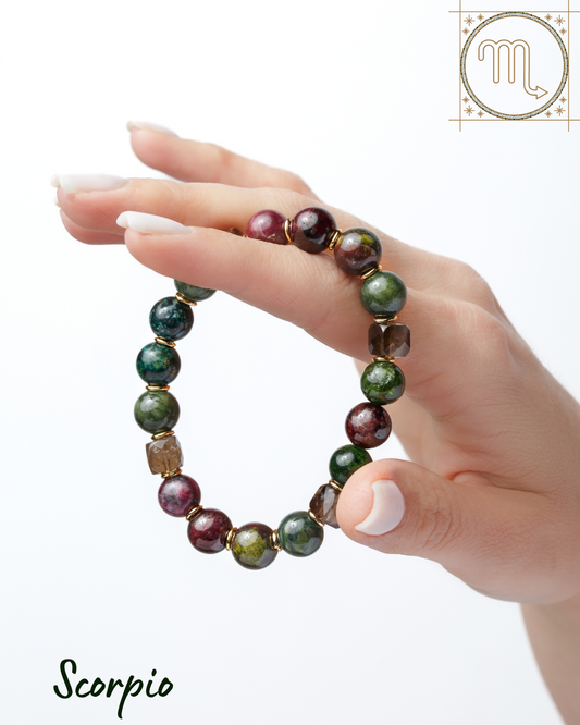 Scorpio Zodiac Bracelet for Women – “Mystic Depth” | Natural Gemstone Astrology Jewelry
