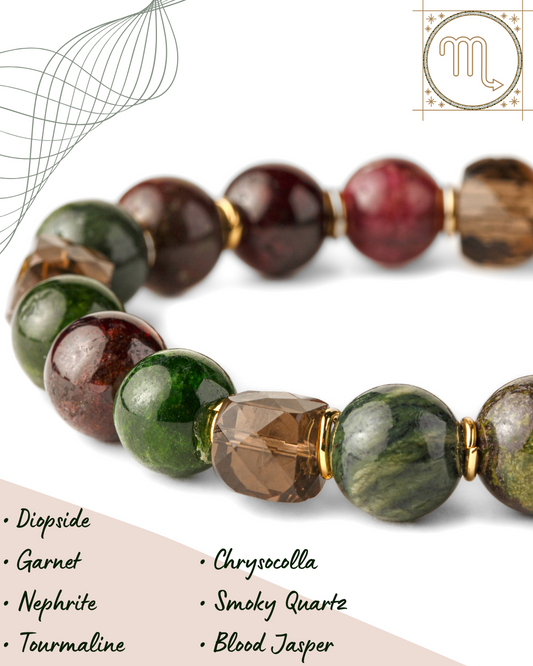 Scorpio Zodiac Bracelet for Women – “Mystic Depth” | Natural Gemstone Astrology Jewelry