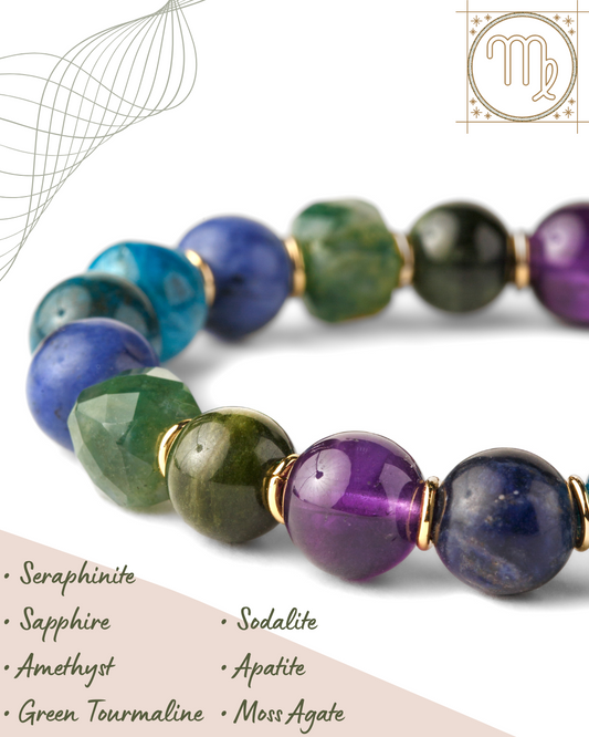 Virgo Zodiac Bracelet for Women – “Inner Wisdom” | Natural Gemstone Astrology Jewelry