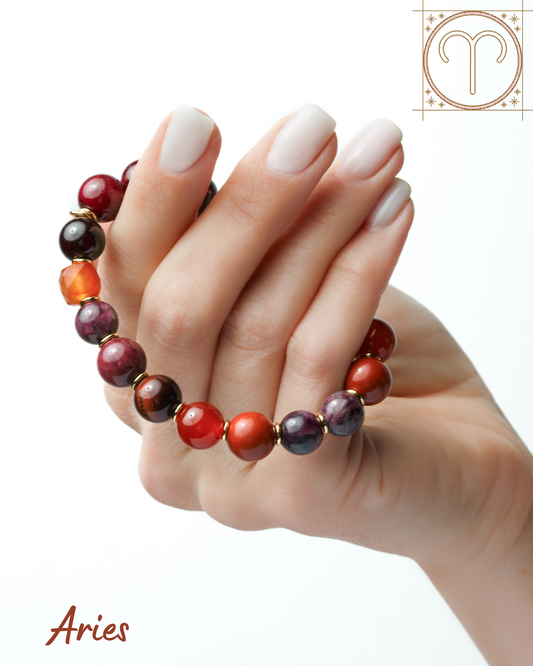 Aries Zodiac Bracelet for Women – “Fire Within” | Natural Crystal Astrology Jewelry