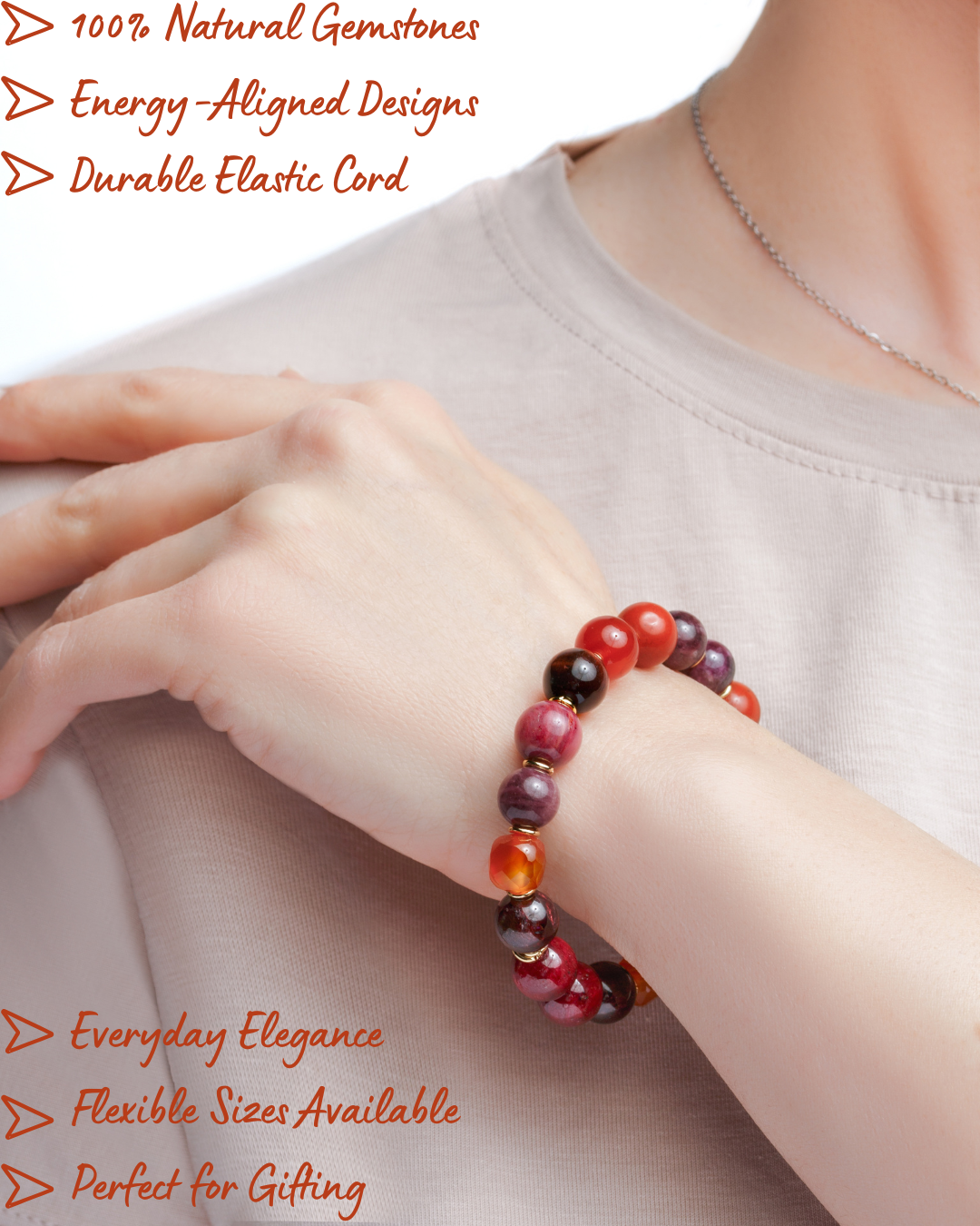 Aries Zodiac Bracelet for Women – “Fire Within” | Natural Crystal Astrology Jewelry